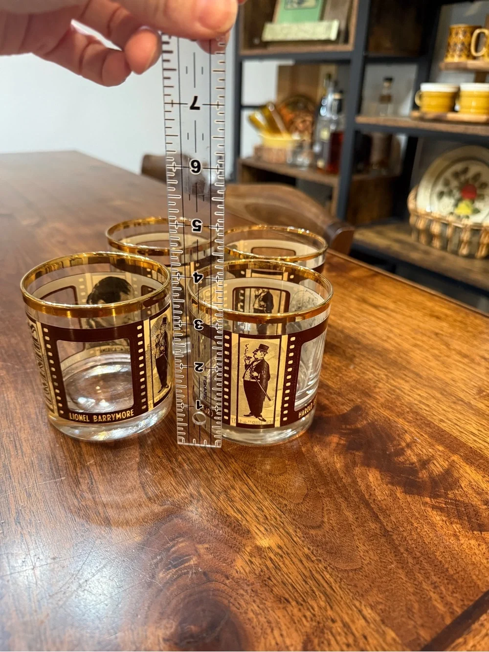 Roaring Twenties Glass Tumbler Set in Gold and Brown